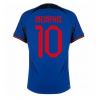 Nederland Memphis Depay #10 Fotballklær Bortedrakt VM 2022 Kortermet